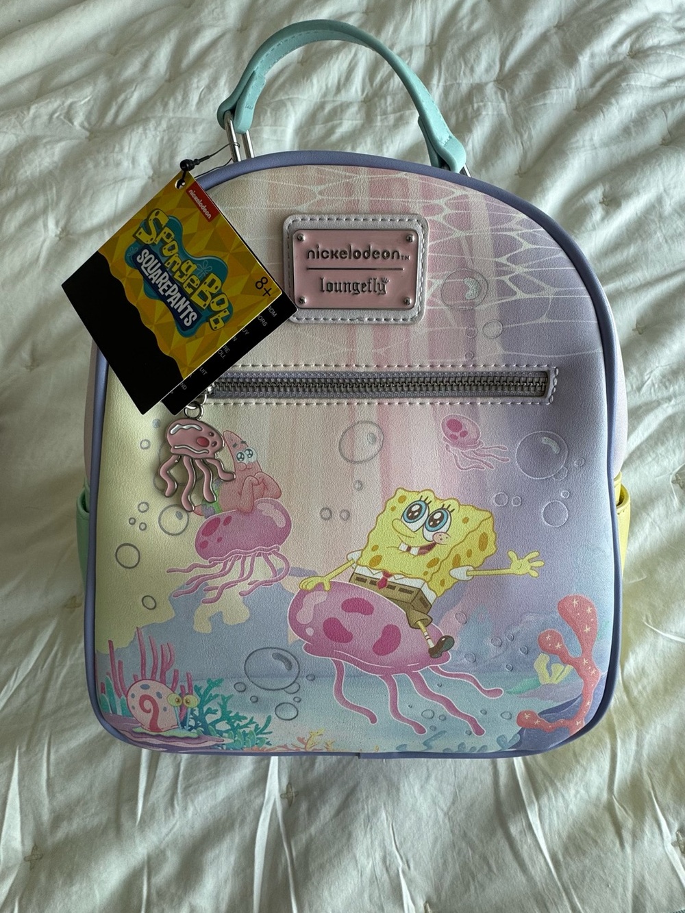 SpongeBob SquarePants Pastel Jellyfish Kids Backpack – Pink, Purple, Mint